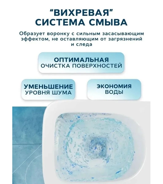Унитаз компакт торнадо напольный безободковый Bau Spectrum square Hurricane-5, усиленное бысросъемное сиденье дюропласт микролифт