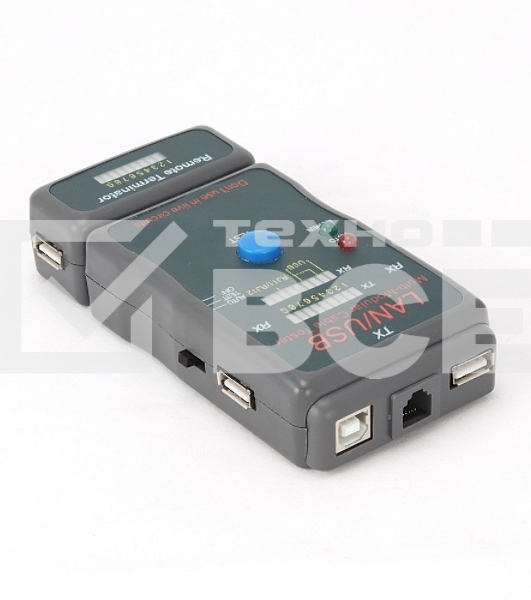 Тестер LAN Cablexpert NCT-2, 100/1000 Base-TX, для UTP, STP, RJ-11, USB-кабеля