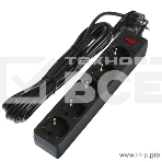 Сетевой фильтр Smartbuy SBSP-50-K One, 10А, 2 200 Вт, 5 розеток, длина 5,0 м, черный (SBSP-50-K)/35, фото 1
