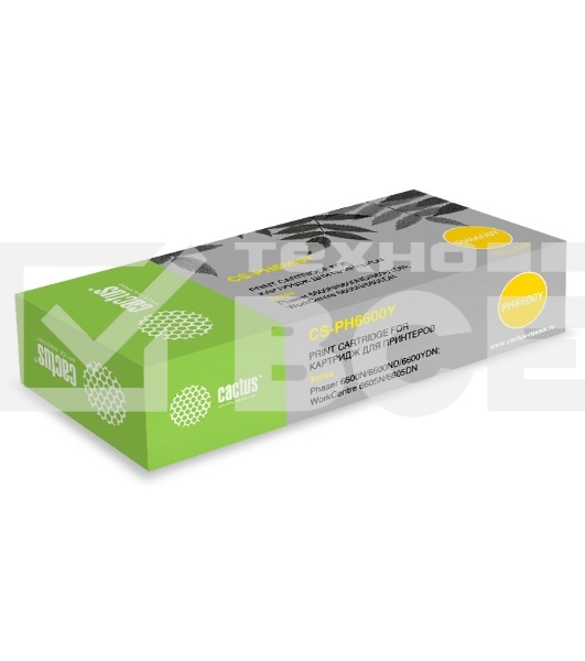 Картридж лазерный Cactus CS-PH6600Y (106R02235) желтый (6000стр.) для Xerox Phaser 6600 /WorkCentre 6605