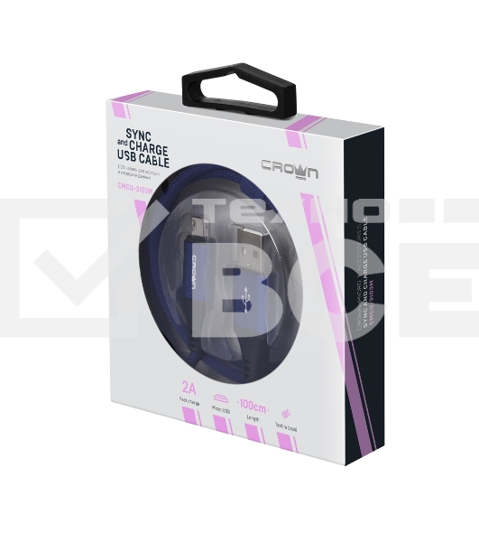 Кабель Crown USB - microUSB CMCU-3103M blue
