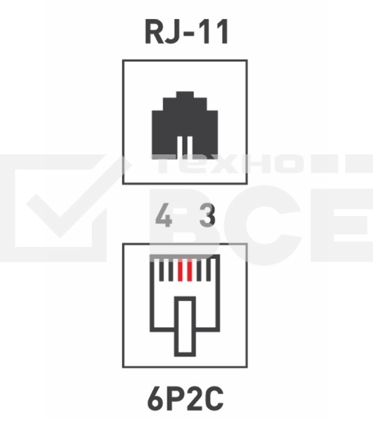 Рoзетка телефонная внешняя PROconnect, 1 порт RJ-11(6P-2C), категория 3, (50 шт/уп)