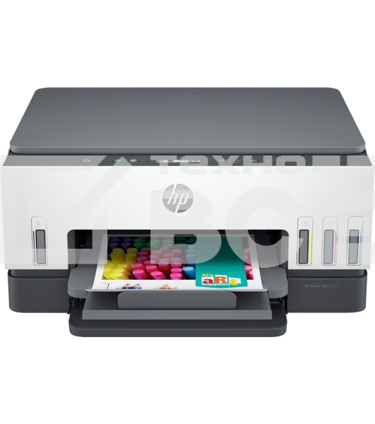МФУ струйное HP Smart Tank 670, A4, цветной, печ. до 12 стр/мин., 4800x1200 dpi (печ.), 1200x1200 dpi (скан.), Bluetooth, USB Type-A, Wi-Fi