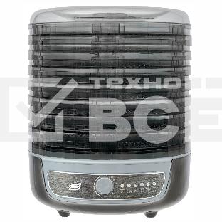 Сушилка для овощей 3в1 с функциями приготовления йогурта и десертов + 2 поддона для пастилы в подарок Великие Реки Волга-10 черно-серебристая