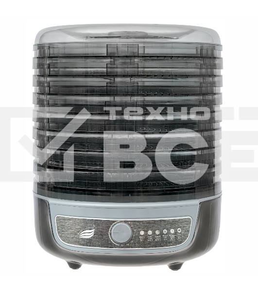 Сушилка для овощей 3в1 с функциями приготовления йогурта и десертов + 2 поддона для пастилы в подарок Великие Реки Волга-10 черно-серебристая