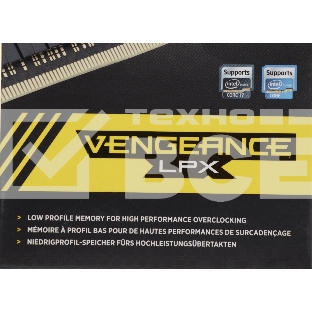 Оперативная память Corsair Vengeance LPX, DDR4, 16GB (2x8GB), 3200MHz, CL16, с радиаторами, черный