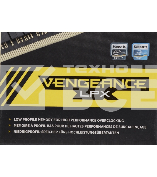 Оперативная память Corsair Vengeance LPX, DDR4, 16GB (2x8GB), 3200MHz, CL16, с радиаторами, черный