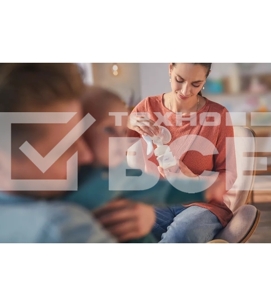 Ручной молокоотсос Philips SCF430/10. В комплекте: 1 ручной молокоотсос, соска серии Natural, фиксирующее кольцо, крышка для транспортировки