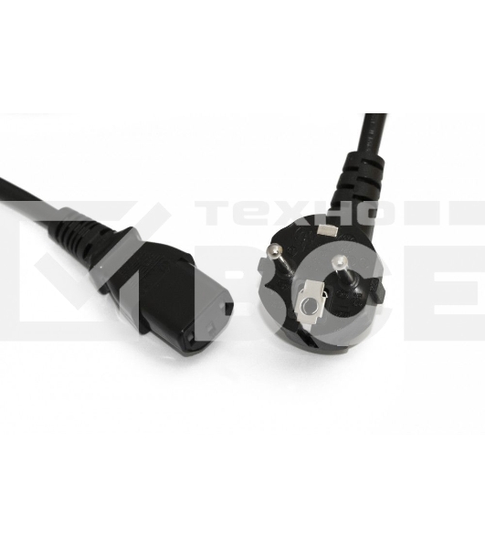 Кабель питания компьютера Hyperline PWC-IEC13-SHM-0.5-BK (Shucko+C13) (3x0.75), 0.5м