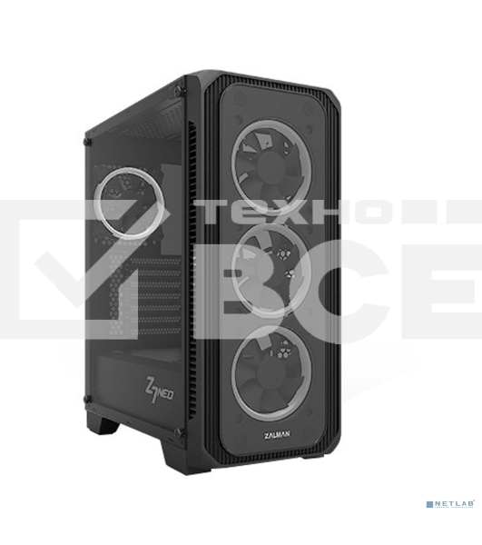 Компьютерный корпус ZALMAN Z7 NEO, без БП, большое боковое окно, черный, ATX