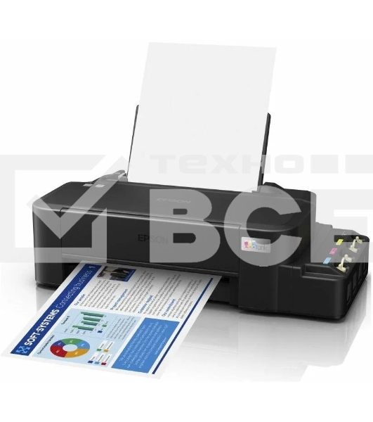 Принтер струйный Epson L121 (C11CD76414), A4, цветной, печ. до 9 стр/мин. (ч/б) до 4.8 стр/мин. (цвет), 720 x 720 dpi, USB