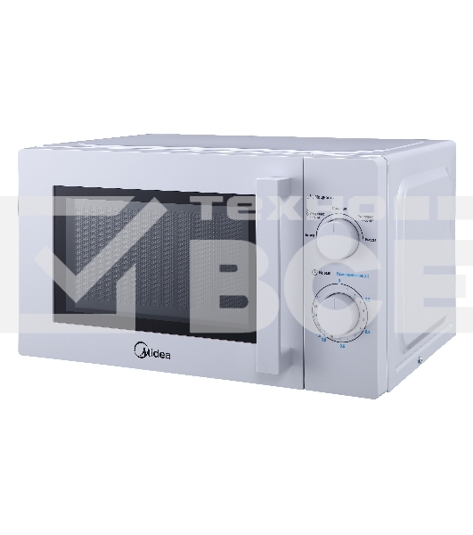 Микроволновая печь Midea MM720CY6-W белый, 20 л, 700 Вт, переключатели - поворотный механизм