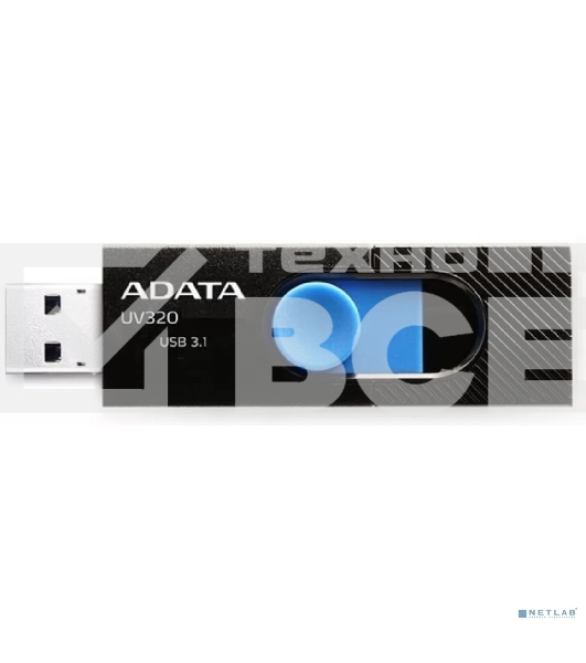 Флешка USB ADATA UV320 (AUV320-64G-RBKBL), 64Gb, USB 3.1, R/W 100/30, черный/синий