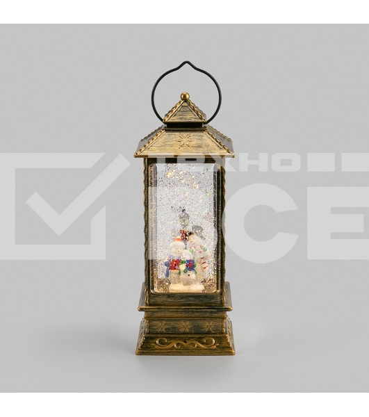 Декоративный фонарь Neon-night (фигура) с эффектом снегопада и подсветкой Семья снеговиков