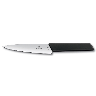 Нож кухонный Victorinox Swiss Modern (6.9013.15B) стальной разделочный лезв.150мм черный блистер