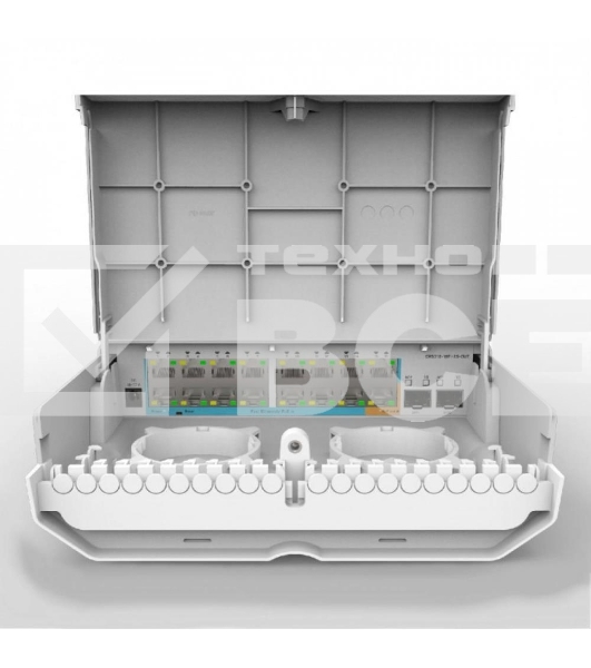 Коммутатор MikroTik Cloud Router Switch 318-16P-2S+OUT with 800MHz CPU, 256MB RAM, 16x Gigabit LAN with PoE-out, 2xSFP+ cages, RouterOS L5 or SwitchOS (dual boot), outdoor enclosure, mounting kit (power supply N