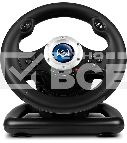Руль SVEN GC-W500 (педали, вибро, скоба, лепестки, D-pad, 10 кл, резин. вставки, PC/Xinput)