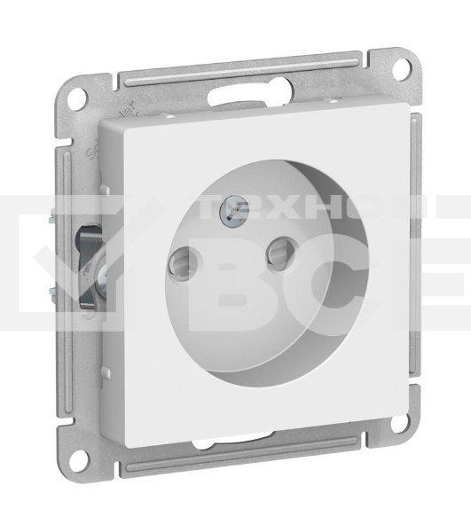 Механизм розетки 1-м СП ATLAS DESIGN без заземл. защ. шторки 16А бел. SchE ATN000149
