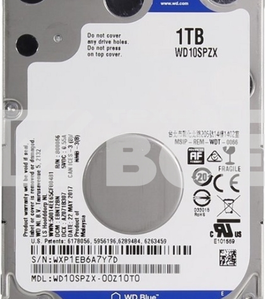 Жесткий диск Western Digital Blue™ WD10SPZX 1ТБ 2,5