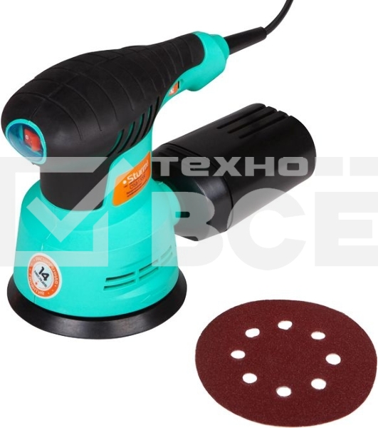 Эксцентриковая шлифовальная машина Sturm OS8135R Эксцентриковая шлифмашина Sturm, 350Вт, d 125мм, рег обор. 5000-12000об/мин, ПЫЛЕСБОР OS8135R