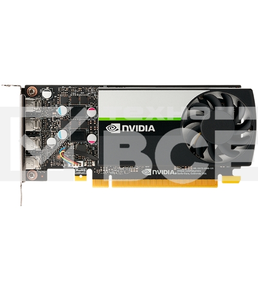 Видеокарта PNY GPU NVIDIA VCNT1000-8GB-SB PCI-Express 3.0 x16, LP8 GB GDDR6 128-bit, 4x Mini DP 1.4, 1x LP bracket.