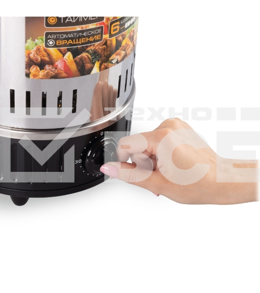 Шашлычница электрическая Endever Grillmaster 295, серебристый/черный