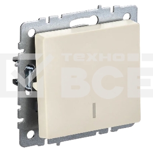 Выключатель 1-кл. СП BRITE ВС10-1-1-БрКр 10А с инд. беж. IEK BR-V10-1-10-K10