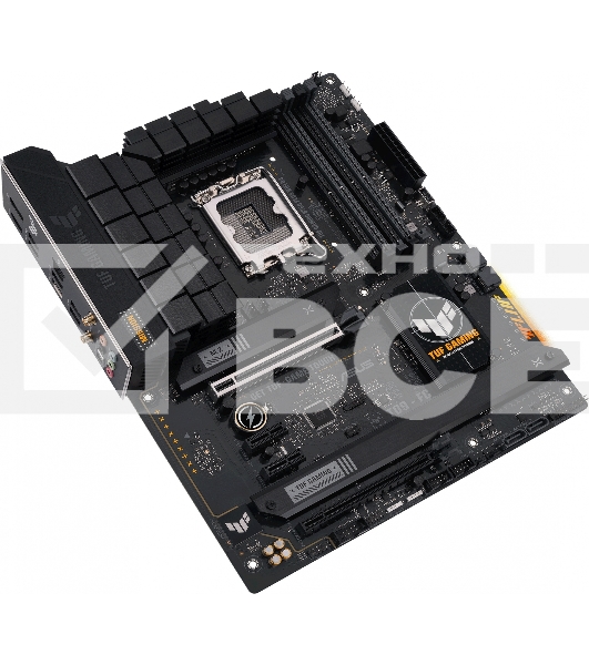 Материнская плата ASUS TUF GAMING B760-PLUS WIFI D4, LGA 1700, Intel B760, 4xDDR4, 4xSATA, 3xM.2, 1xPCI-E 5.0 x16, 1xPCI-E 3.0 x4, 1xUSB-A 3.2 Gen 2, 3xUSB-A 3.2 Gen 1, 1xUSB-C 3.2 Gen 2x2, 1x2.5Gb LAN, 5x3.5 мм, 7.1, Wi-Fi 6, Bluetooth 5.2, Standard-ATX