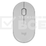 Мышь беспроводная Logitech Pebble M350 белый, 1000 dpi, радиоканал, Bluetooth, USB, кнопки - 3, фото2