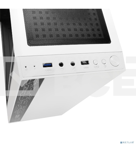 Компьютерный корпус Ginzzu A390 белый Window RGb подсветка 1хUSB 3.0, 2хUSB 2.0, AU