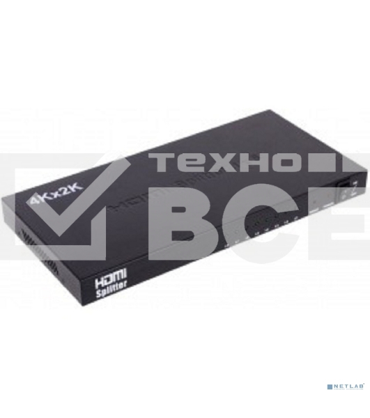 Разветвитель HDMI 4K Splitter Orient HSP0108H, 1->8, HDMI 1.4b/3D, UHDTV 4K(3840x2160)/HDTV1080p/1080i/720p, HDCP1.2, внешний БП 12В/4A, метал.корпус