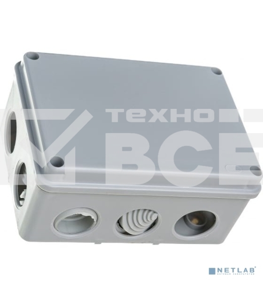 Коробка КМ41242 распаячная Iek UKO10-150-110-070-K41-55 для о/п 150х110х70 мм IP55 (RAL7035, 10 гермовводов)