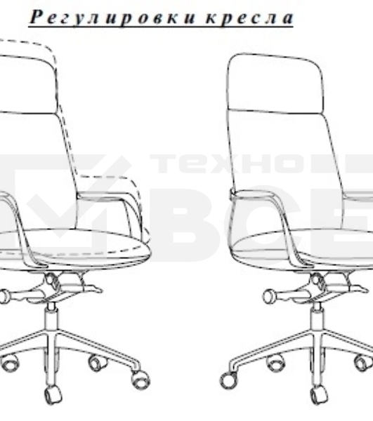 Кресло руководителя Бюрократ _VEGA черный кожа крестов. алюминий