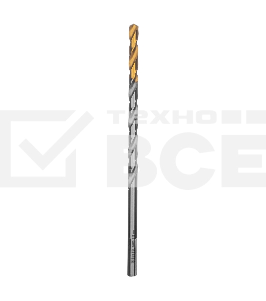 Сверло спиральное по металлу 5,5 х 139 мм, Р6М5, Golden Tip, удлиненное Denzel