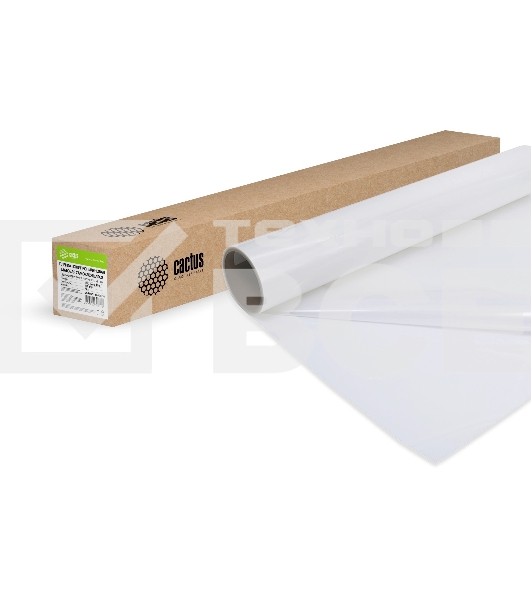 Пленка Cactus CS-PPMS180-106750 42'(A0+) 1067мм-50м/180г/м2/белый матовое самоклей. для струйной печати втулка:50.8мм (2')