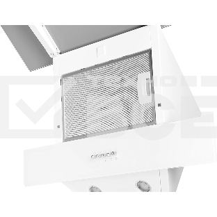 Наклонная вытяжка MONSHER LAVAL 60 Blanc, ширина 60 см, отвод/рециркуляция, 900 м3/час, электронноесенсорное управление, 3 скорости, светодиодное освещение 2*1 Вт, металлические жироулавливающие фильтры, угольный фильтр KM 102 (опция), цвет: белый ПРОМО