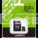 Флеш карта microSDXC 512Gb Kingston SDCS3/512Gb Canvas Select Plus + adapter, фото 1