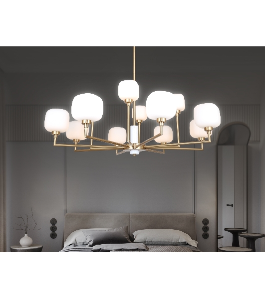 Люстра Ambrella light LH53019/12 BS/FR латунь/белый матовый G9*12 max 40W D910*680