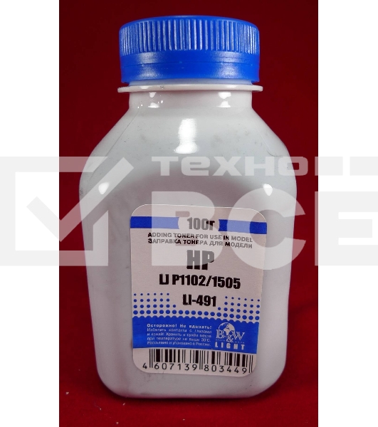 Тонер HP LJ P1102/1120/1505/22/66/1606 LBP-3010/3250 (фл.100г) B&W Light фас России
