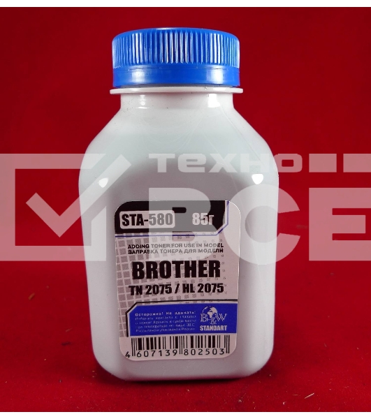 Тонер Brother TN 2075/85/2135/75 HL 2030/35/40/75/2140/50/70 (фл,85г) B&W Standart фас. Россия