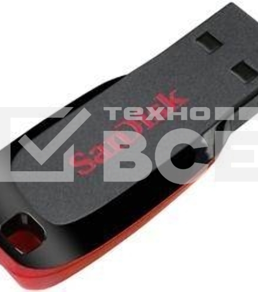 Флеш диск Sandisk 64Gb Cruzer Blade SDCZ50-064G-B35 USB2.0 черный/красный
