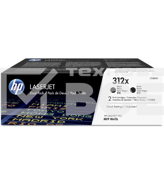 Картридж лазерный двойная упаковка Hewlett-Packard HP 312A CF380XD черный для LaserJet Pro M476dn, M476dw, M476nw 4400 стр.