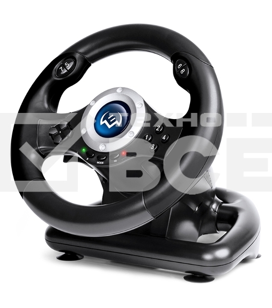 Руль SVEN GC-W500 (педали, вибро, скоба, лепестки, D-pad, 10 кл, резин. вставки, PC/Xinput)