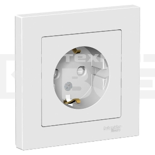 Розетка ATLAS DESIGN с заземл. защ. шторки 16А в сборе бел. SchE ATN000144