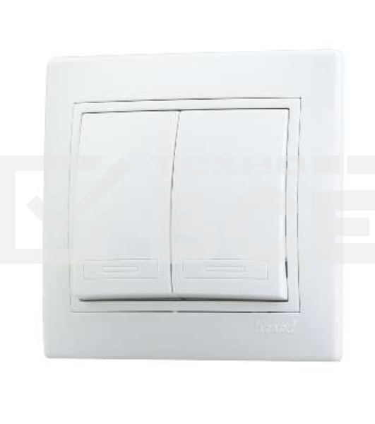 Выключатель 2-кл. СП Мира 10А IP20 бел./бел. LEZARD 701-0202-101