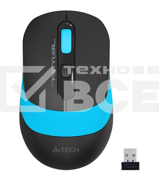 Мышь беспроводная A4Tech Fstyler FG10S черный/синий, 2000 dpi, радиоканал, USB, кнопки - 4