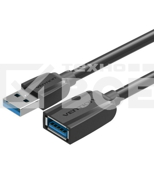 Кабель-удлинитель Vention USB 3.0 AM/AF - 1м Black Edition