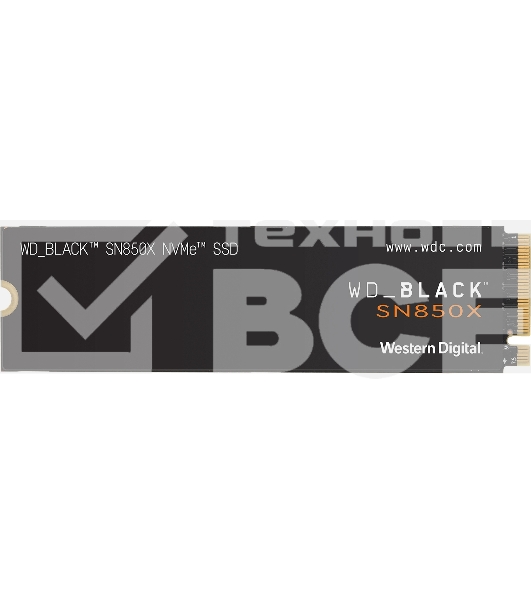 Накопитель WD SSD 2Tb Black SN850X, M.2(22x80mm), NVMe, PCIe 4.0 x4, 3D TLC, R/W 7300/6600MB/s, IOPs 1 200 000/1 100 000, TBW 1200, DWPD 0.3 (12 мес.)