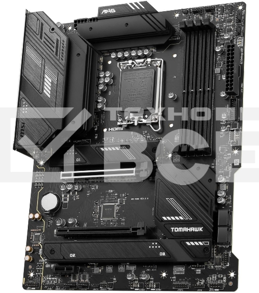 Материнская плата MSI MAG B760 TOMAHAWK WIFI, LGA 1700, Intel B760, 4xDDR5, 4xSATA, 3xM.2, 1xPCI-E 3.0 x4, 1xPCI-E 5.0 x16, 1xHDMI, 1xDP, 1xUSB Type-C, 1x2.5Gb LAN, 4xUSB-A 2.0, 4xUSB-A 3.2 Gen 2, 5x3.5 мм, 7.1, Standard-ATX