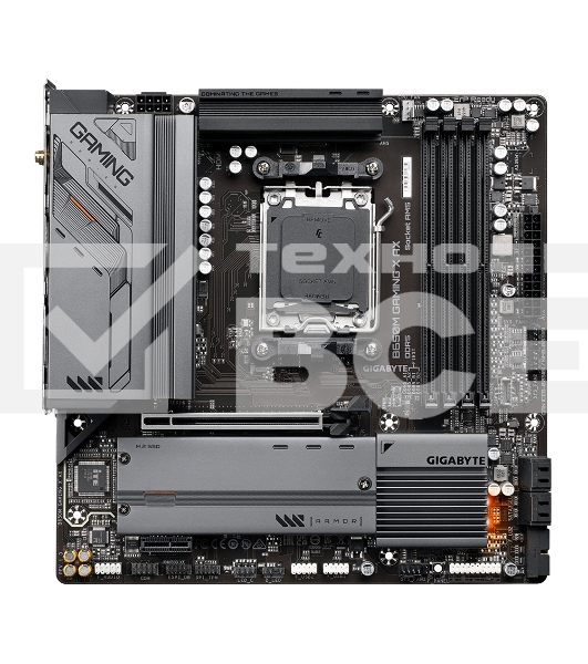Материнская плата Gigabyte B650M GAMING X AX, AM5, AMD B650, 4xDDR5, 4xSATA, 3xM.2, 1xPCI-E 4.0 x16, 2xPCI-E 4.0 x1, 3xUSB-A 3.2 Gen 1, 1xUSB-C 3.2 Gen 2, 1x 2.5Gb LAN, 3x3.5 мм, 7.1, Micro-ATX